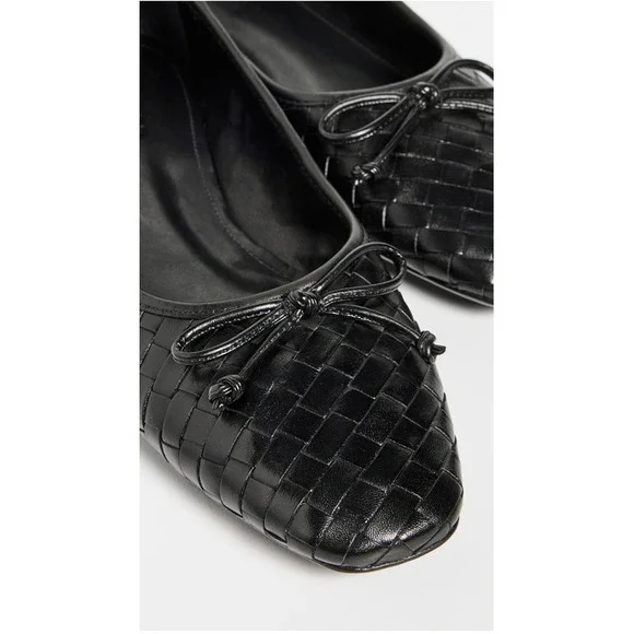 SCHUTZ New in Box Arissa Woven Ballet Square Toe Flat in Black // 6 - Picture 2 of 13